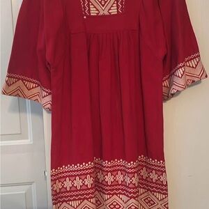 Red Embroidered Dress
